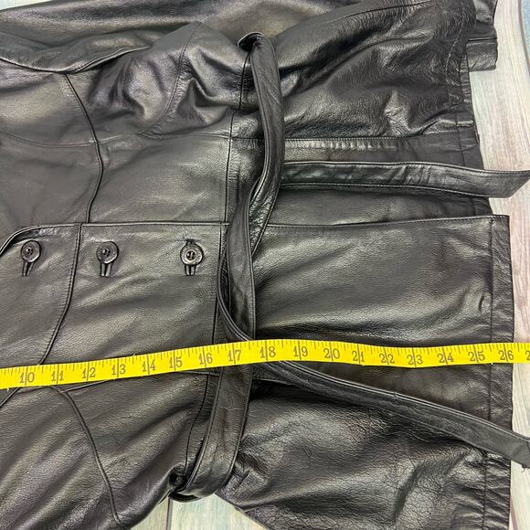 Wilsons Leather Maxima Black Large Thinsulate Belted Button Up Coat - Picture 7 of 10